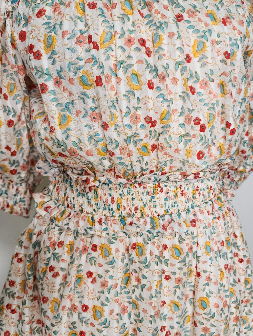 Cleobella Dallas Floral Tie-Back Mini Dress Medium Organic Cotton Cottagecore - Picture 8 of 16